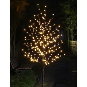 6.5FT 208 LED Cherry Blossom Tree, Lighted Artificial Tree for Decoration Inside and Outside,  Patio Wedding Festival Christmas Decor