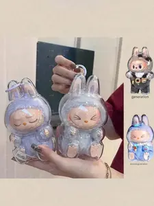 Unique Monster Transparent Protective Cases Compatible with Labubu, Keychain, Dustproof, Backpack Pendant, Valentine's Day Gift