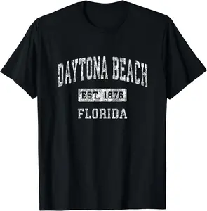 Daytona Beach Florida FL Vintage Established Sports Design T-Shirt