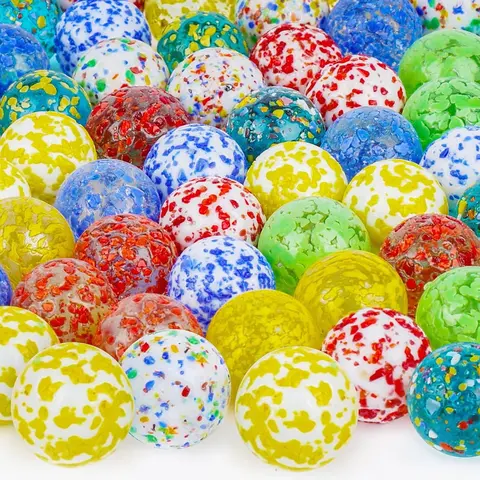 60PCS 5/8-Inch Colorful Glass Marbles, Kids' Racing & Trading Game Toys, Party Favors, Crafts Supplies, Vase Fillers & Aquarium Decor
