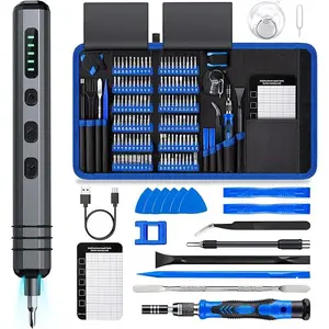 Mini Electric Screwdriver Set 140-IN-1:  Small Electric Screwdriver Cordless - 120 Precision Bits, 5 Torque Settings, LED Light, Magnetic Power Screwdriver Repair Tool Kit for PC RC Electronics