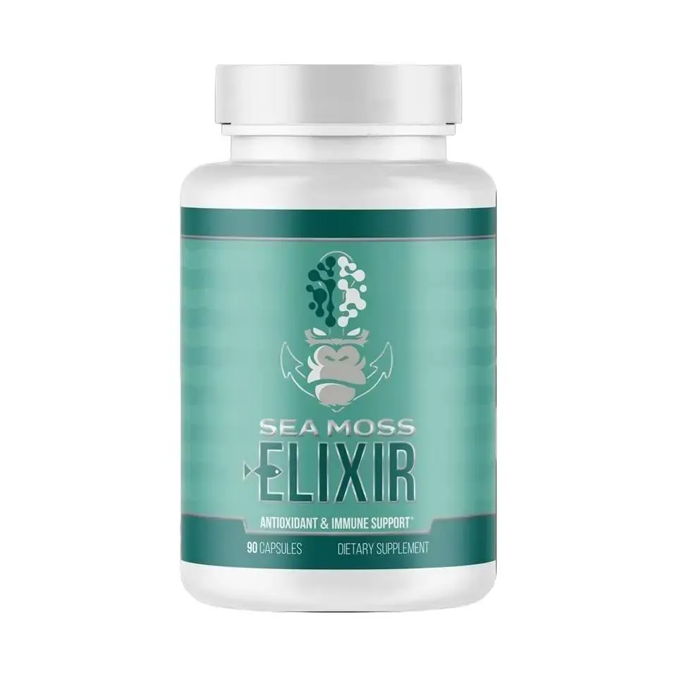 Gorilla Mind Sea Moss Elixir Natural Botanical Antioxidant Dietary Supplement - 30 Servings - 2250mg Bladderwrack, Burdock & Irish Sea Moss - Edible Capsules for Fitness, Healthcare Support