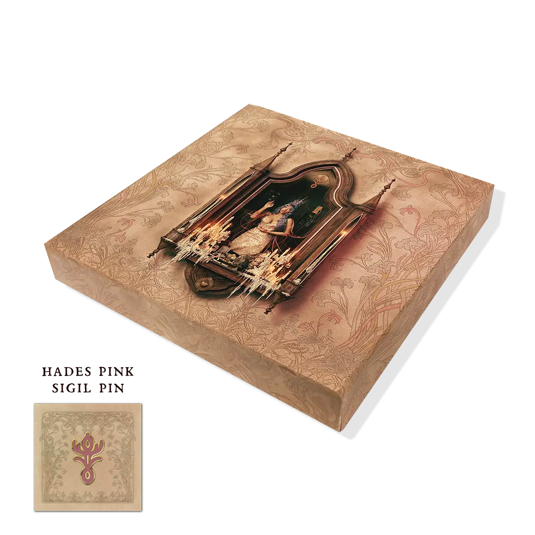 Hades Pink Sigil Enamel Pin + CD Box Set Hades Pink Sigil Enamel Pin + CD Box Set