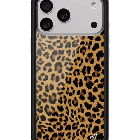Wildflower Meow Limited Edition Leopard Print Custom Handmade Smartphone Case - Polyurethane Casing with WF Emblem Shine, Rubber Shockproof Cover, Heavy Duty Protection for Cellphones, Unique Cute Durable Accessory