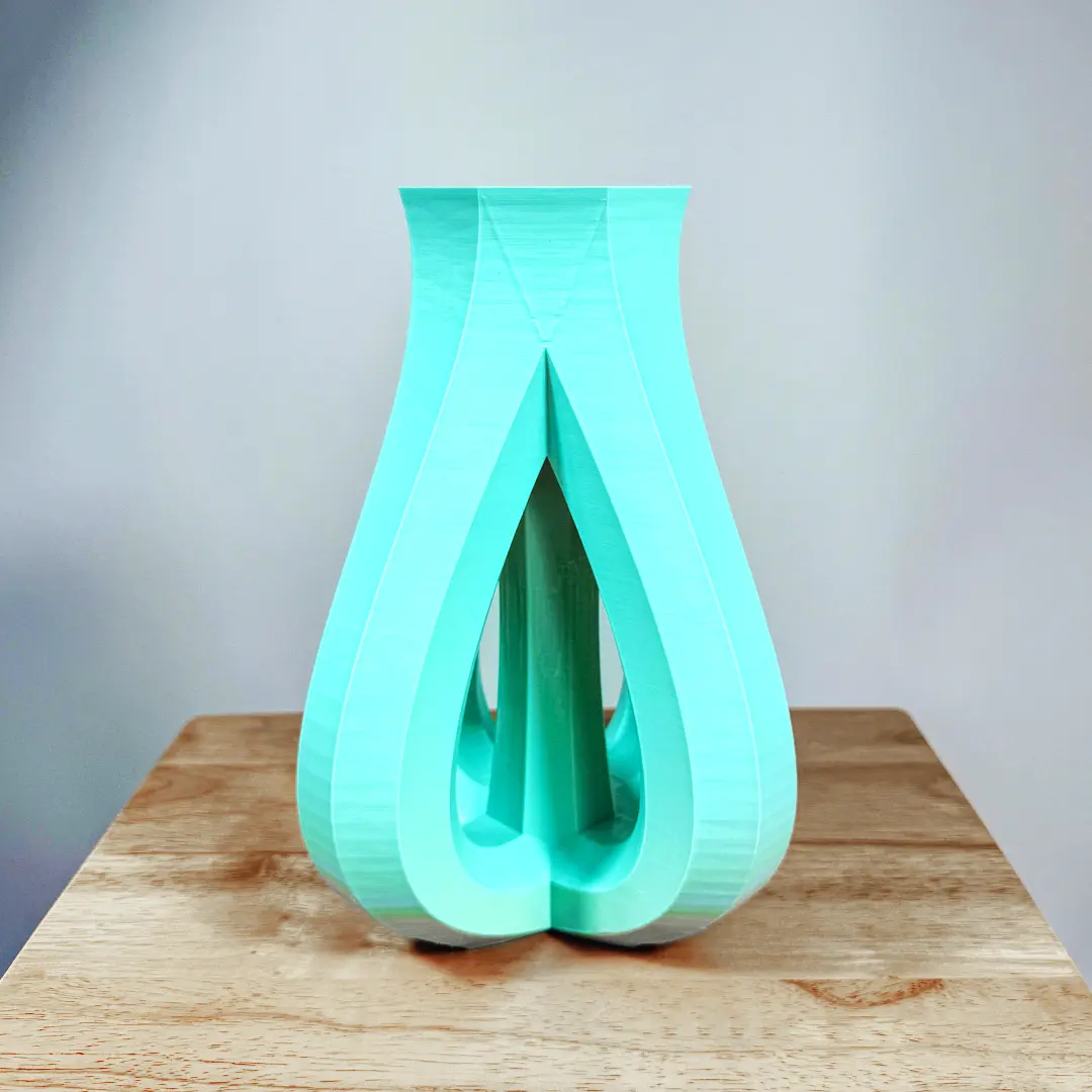 Cosmic Bloom  Vase – 3D Printed Color-Shifting Modern Art Home Decor in Red Blue Green Gradient Eco-Friendly Plant-Based PLA 6 7.5 10 Inch Sizes Perfect for Fresh Bouquets Dried Flowers or Decor