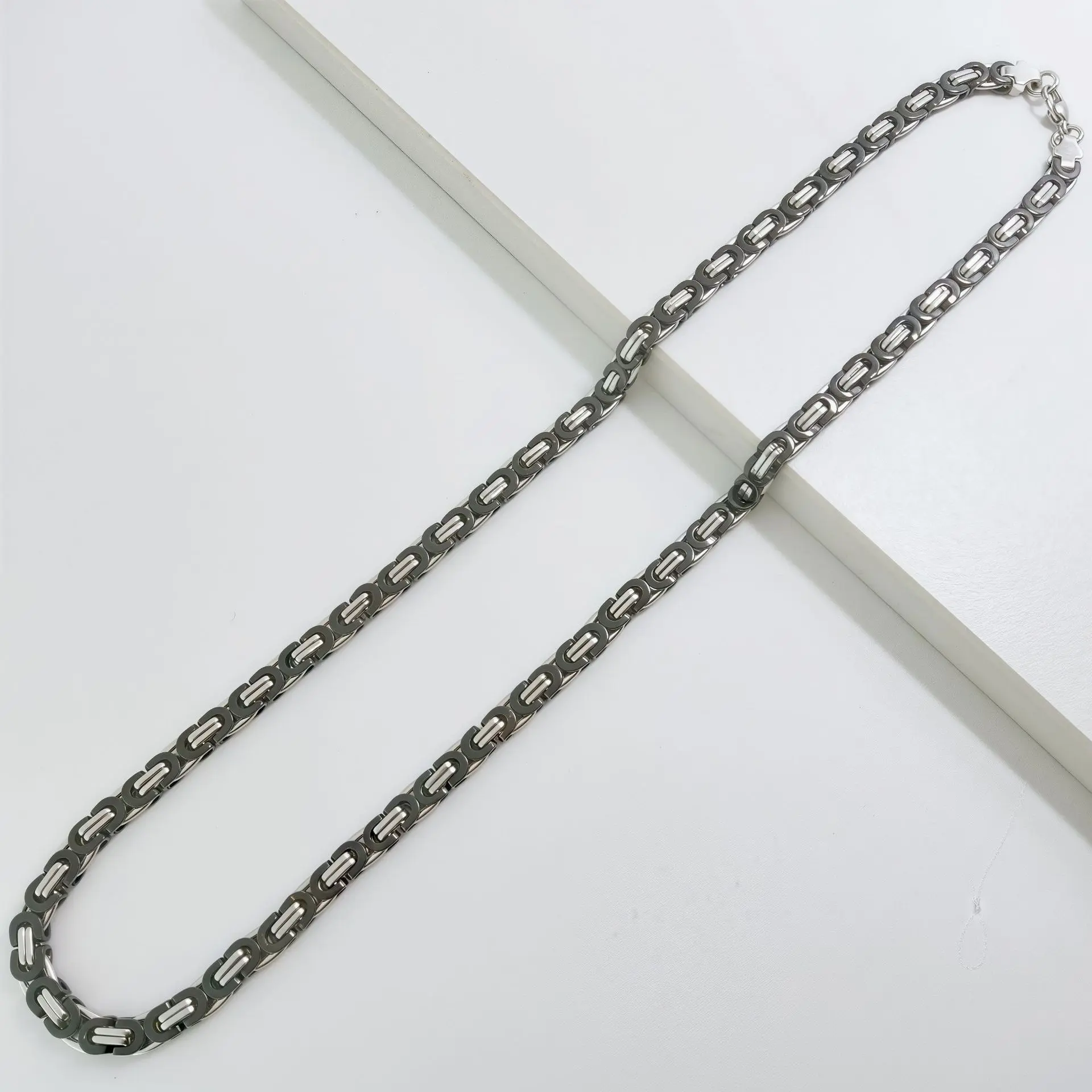 Steel black  6mm * 55cm flat link chain