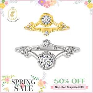 Moissanite Spring Radiance Flower Ring Wedding Engagement Anniversary Valentine's Day Birthday Romantic Elegant Gift Daily Wear bff mothersdaygift