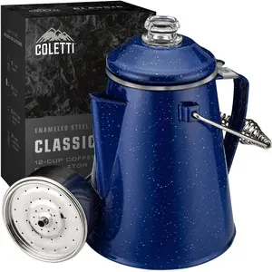 Classic Enamel Camping Coffee Percolator