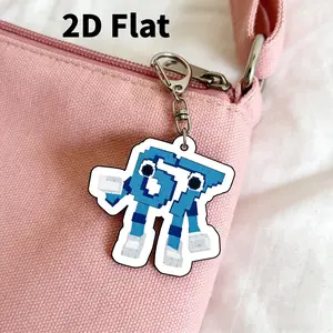 2D Flat2026 New Blue Keychain, Unique Design, Durable Material, Perfect Gift for Him & Her, Ideal for Daily Use