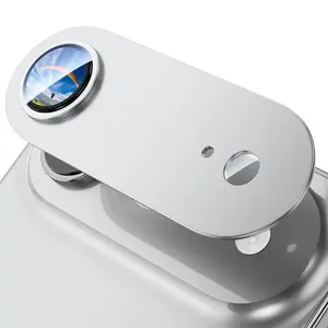 YZOIKO Camera Lens Protector for iPhone Air 6.5"-Single Piece, Ultra Thin Aluminum Alloy Frame, 9H Dual-Strength Glass with 99% AR Light Transmittance, Case Friendly, Silver