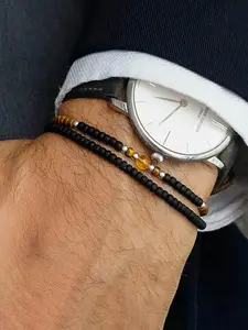 Men's Fashionable Non-natural Crystal Beaded Bracelet, Trendy All-match & Exquisite Jewelry for Birthday Gift Crystal Bracelets