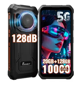 FOSSIBOT F110 Pro Rugged Smartphone Unlocked 5G Android 15, 128dB Loudest Speaker 20GB+128GB /2TB 10000mAH, 6.7'' HD Display 50MP Rear Camera, IP68/69K Waterproof, NFC/Dual SIM/Widevine L1