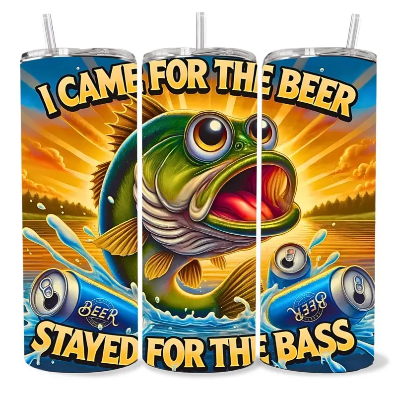 I Came For The Beer 3D 20  oz Tumbler - BPA Free, stainless steel, Leak proof, durable, with clear lids