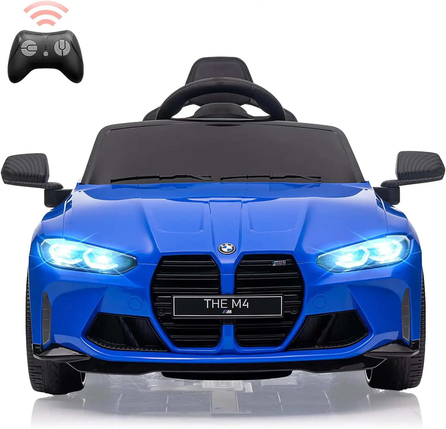 12V Toddler Electric Vehicle,Ride On Car for Kids,for 37-83 Months,with Remote Control,3 Speed,Led Light,Suspension System,3 Speeds, Bluetooth (Blue)