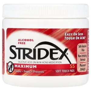 Stridex Maximum, Alcohol Free, 55 Soft Touch Pads | HSA/FSA Eligible Stridex Maximum, Alcohol Free, 55 Soft Touch Pads | HSA/FSA Eligible