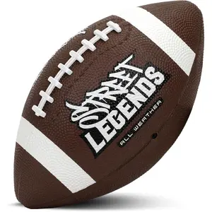 Street Legends Youth Football for Kids: Size 7 Rubber Football for Training, Practicing, Recreational Play- Kids Football (Brown/White)