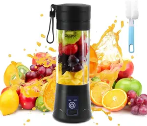 Mizikuu Tragbarer Mixer, 380Ml Smoothie Maker Mit 6 Klingen Aus Edelstahl Wiederaufladbarem Shakes Blender Mit Reinigungsbürste Mini Standmixer Elektrischer USB Entsafter Mixer Kleiner mizikuu