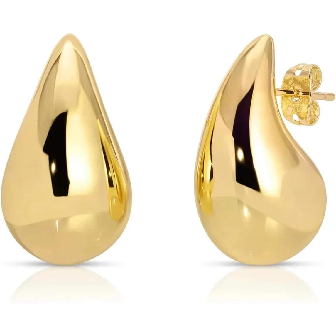 Small Teardrop  Chunky Earrings for Women,Thick Hoop  Water Drop Earring Dupes for Women 18MM