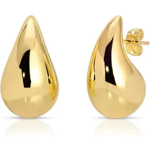 Small Teardrop  Chunky Earrings for Women,Thick Hoop  Water Drop Earring Dupes for Women 18MM
