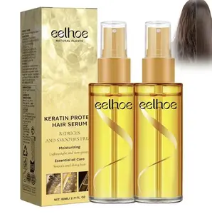 [2 Bottles] Keratin Hair Serum Spray (80ml), Moisturizing Hydrating Hair Care Oil, Hair Care & Styling Product for Dry & Damaged Hair, Anti Frizz Formula Hydrating Hair Care Product for Women & Men, Natural Haircare