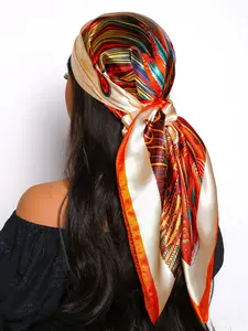 Women's Elegant Butterfly Print Square Scarf, Casual Soft Comfortable Shawl for Daily Wear, Fashion Accessories for Women & Girls