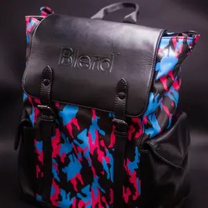 Blerd Camo Leather Backpack
