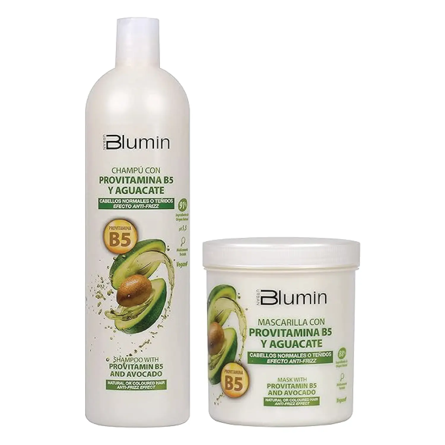Blumin Kit: Shampoo 1000ml + Mask 700ml with Provitamin B5 and Avocado