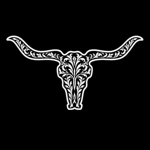 Tooled longhorn decal