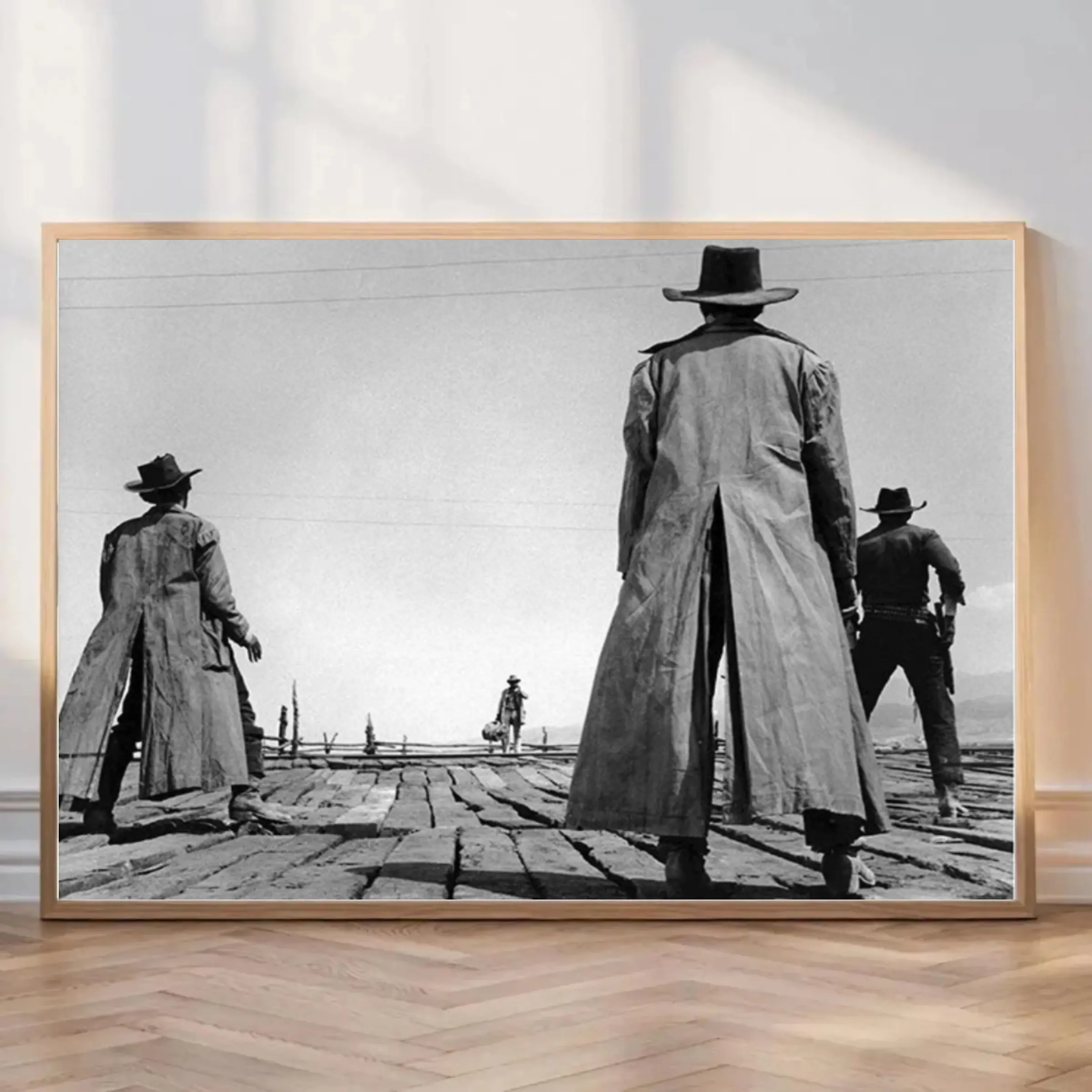 Once Upon A Time in the West Wall Poster, Vintage Western Cowboy Wall Art, Classic Black And White Cowboy