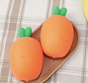 Carrot Squishy Slow Rising Stress Relief Toy Soft Squeeze Fidget Hobby Toy Realistic Vegetable Shaped Sensory Play Toy Cute Elastic Decompression Plaything Fun Leisure Collectible Relax Entertainment Toy For Kids Adults Daily Calming Play Gift