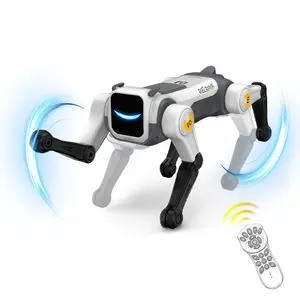 Interactive 2.4GHz Remote Control Realistic Robot Puppy Dog Toy, Programmable Stunt Robot with Lighting Flip, Dances, Unisex RC Pet for Kids Aged 8+