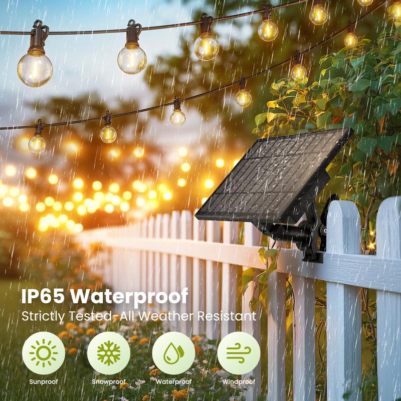 Brighttown Christmas, Halloween, 108-foot solar lights, outdoor waterproof, with remote control, 50 shatterproof LED bulbs, 3 light modes, adjustable porch, backyard, patio, garden, party