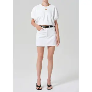 Citizen of Humanity Ramona Mini Skirt In Soft White