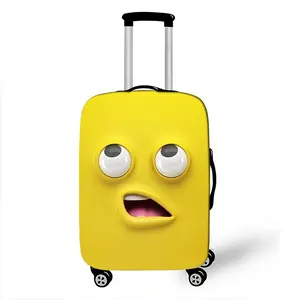 Funny emoji pack elastic luggage protective cover