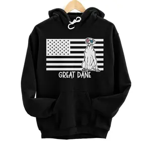 Great Dane Dog Wearing Sunglasses American Flag Hoodie, Sweatshirt, T-Shirt
