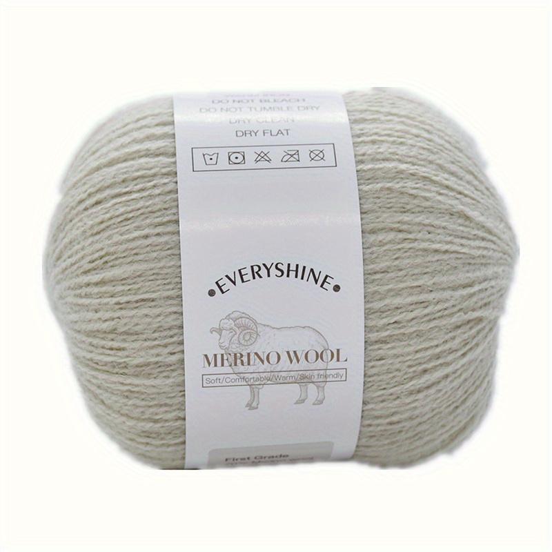 1pc Merino Wool Yarn - Luxury, Warm, Soft, Lightweight for Knitting, Crochet, DIY Projects (70% Merino Wool, 20% Nylon, 10% Mulberry Silk, 50g, 340m)