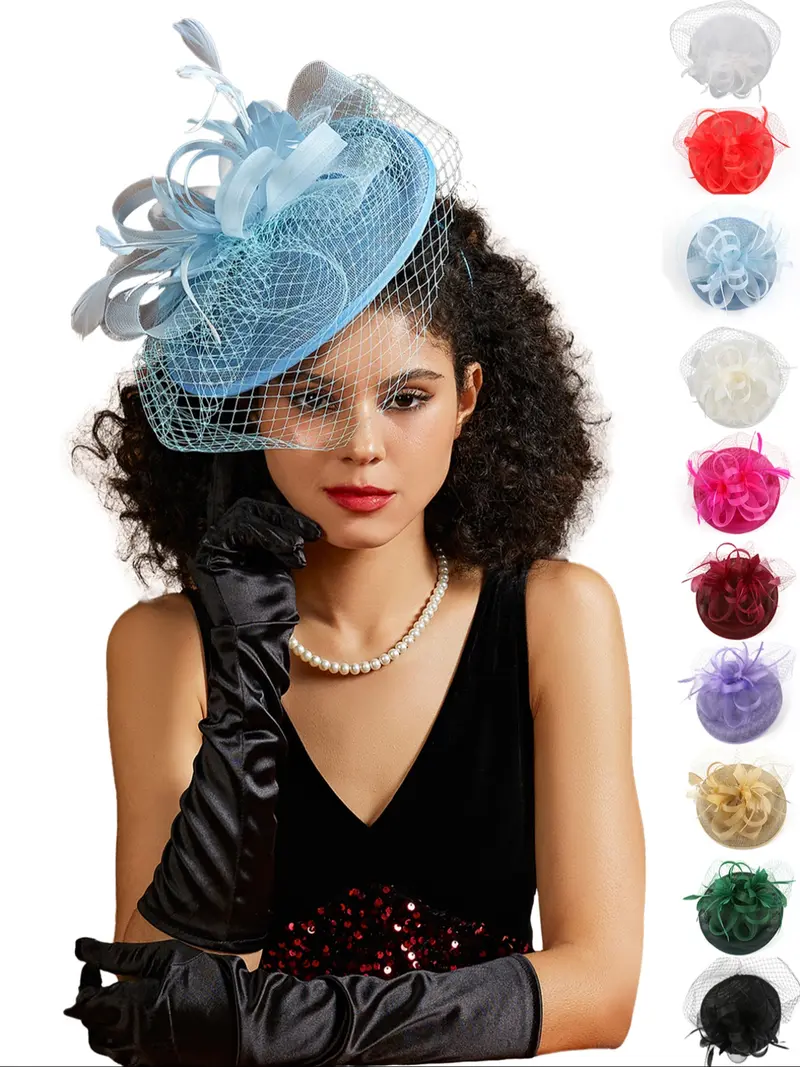 Adjustable Satin Fascinator Hat for Church Wedding Tea Party Derby Events VECRY Womens Church Baptism Wedding Hat Tea Party Derby  main image 4