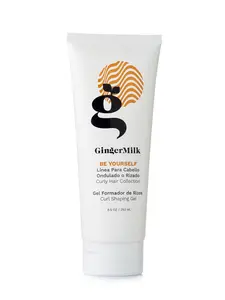 Ginger Milk Natural Care Curly Defining Gel For Wavy Hair 8.5 Oz 280 Ml With Aloe Vera Flaxseed Ginger Pomegranate Rosemary Essential Oils Enhancing Curl and Shine Haircare