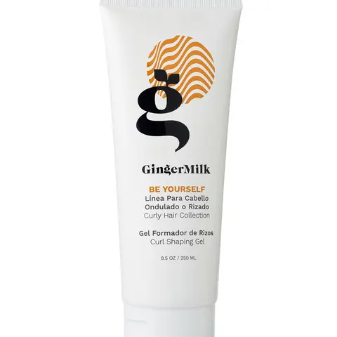 Curl Defining Gel, Be Yourself | Flexible-Hold Definition & Frizz-Control Care with Aloe Vera, Flaxseed & Moringa for Curly, Wavy & Coily Hair | No Crunch | 8 oz / 250 ml | Ginger Milk