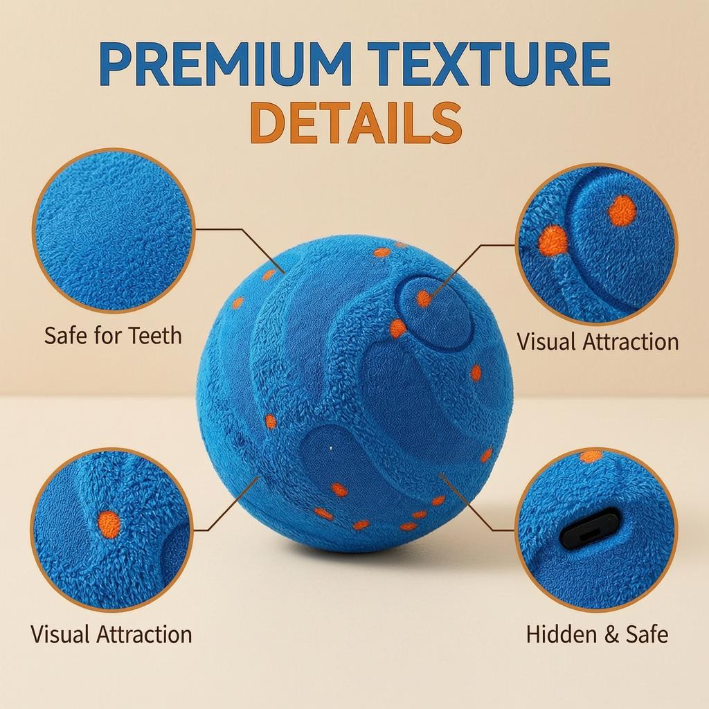 Smart Rolling Ball for Dogs & Cats!  Auto-Chase Toy with 3 Modes. Perfect for Puppies & Big Dogs Indoors!