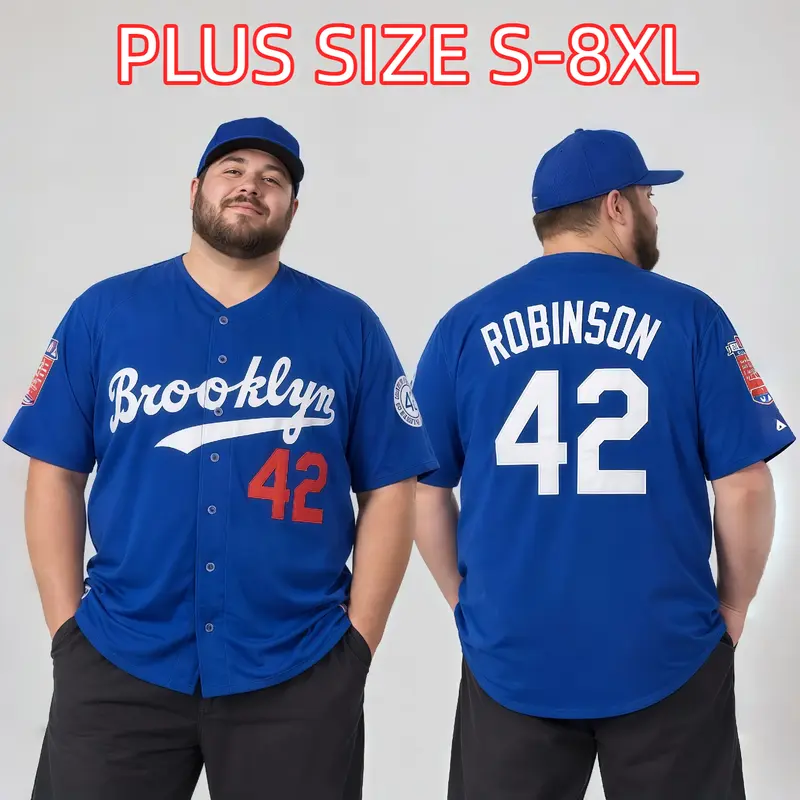 Plus Size Men's Exquisite Embroidered Baseball Jersey S-8XL Short Sleeve Athletic Top with Embroidered Flair, Training Match Shirt, Pro Polish via Exquisite Embroidery, for Field to Gym Use