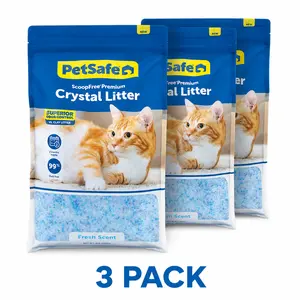 PetSafe ScoopFree Premium Fresh Scent Blue Crystal Cat Litter 8 lb Bags, 3 Pack, Superior Odor Control, Low Dust