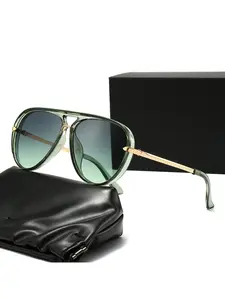 Trendy Oversized Retro Frog Eye Tinted Lenses Sunglasses for Women Fluorescent Green UV Protection Fashionable Streetwear Style Celebrity Inspired Summer Accessories