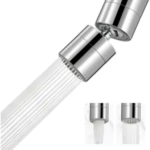 Metal Faucet Aerator, 360- Swivel Solid Brass Kitchen Sink Aerator, Dual-function Sink Sprayer Attachment, Faucet Replacement Part 55/64'' Female Thread,