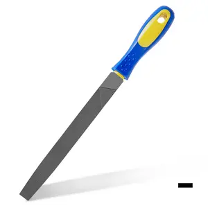 8 Inch Flat Hand File with High Carbon Hardened Steel, Ergonomic Grip, Plastic Non-Slip Handle