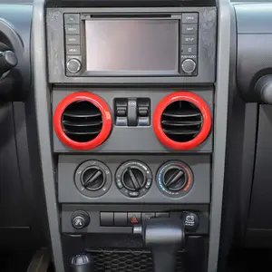 AC Air Conditioning Vent Cover Trim Decorative Rings, High-Quality UV-Resistant ABS Material Auto Interior Accessories, Car Accessories for Jeep Wrangler JK JKU 2007-2010 Automotive Decals