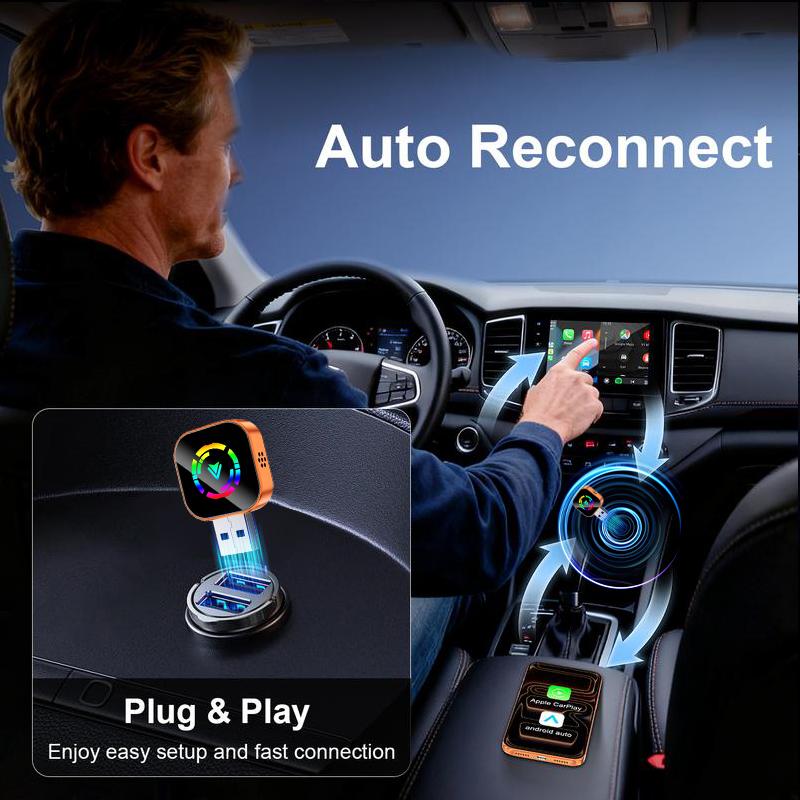 【YURNLV】X 2026 New Wireless CarPlay Converter, iPhone/Android Universal, Plug & Play, Zero Latency, Auto-Connect, Hands-Free Calling