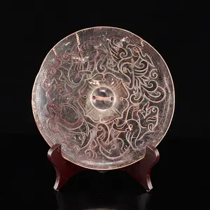Chinese Pink Crystal Divine Beast Design Mirror