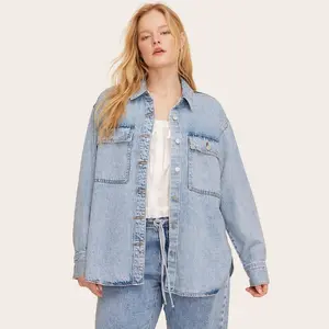Women's Long Sleeve Denim Shacket - Parke