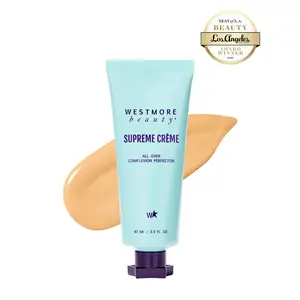 Westmore Beauty Supreme Crème 3.3oz – All-in-One Moisturizer, Concealer & Flawless Coverage with Hyaluronic Acid, Lightweight & Waterproof